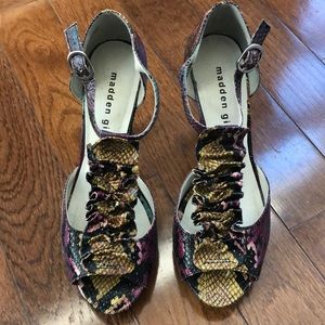 Madden girl “Setra” snake print heels